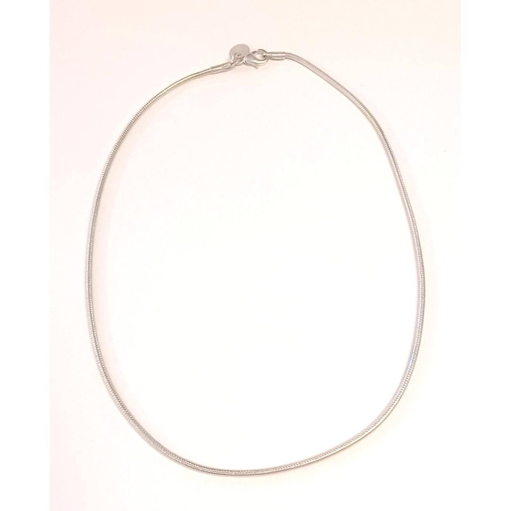 925 Sterling Silver 16 Inch Snake Chain Necklace Round Smooth Choker Vintage